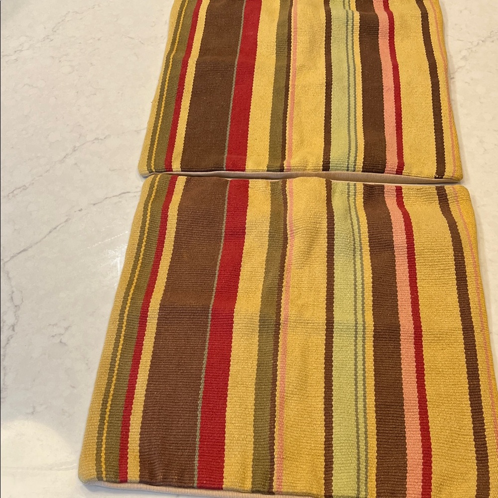 Pottery Barn Tan Textured Fabric Pillow cover bundle